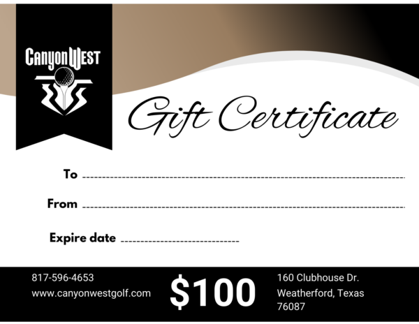 100 gift certificate